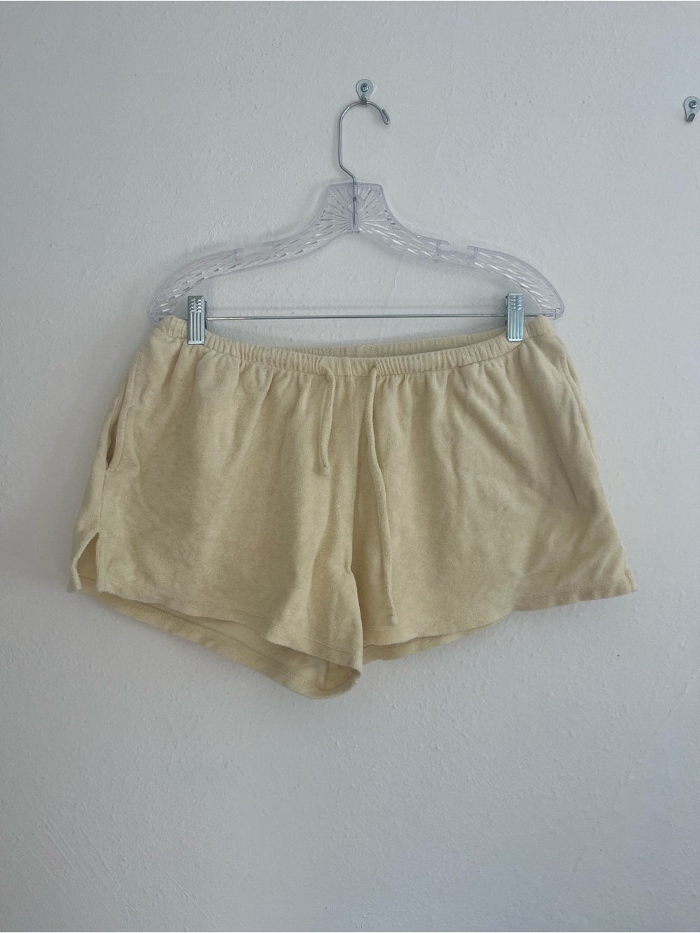 Djerf Avenue x Frankies Bikinis Butter Yellow Terry Shorts 2” Inseam M